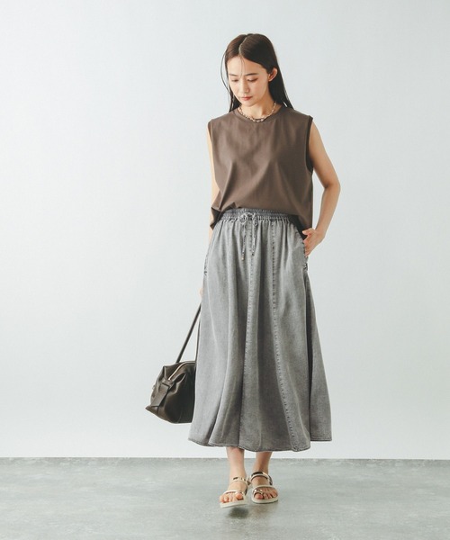 GLOBAL WORK（グローバルワーク）の「エアリーリラックスデニムスカート/495710（デニムスカート・レディース・ライトグレー/ブルー系その他4・SHORT/REGULAR）」の3枚目の写真