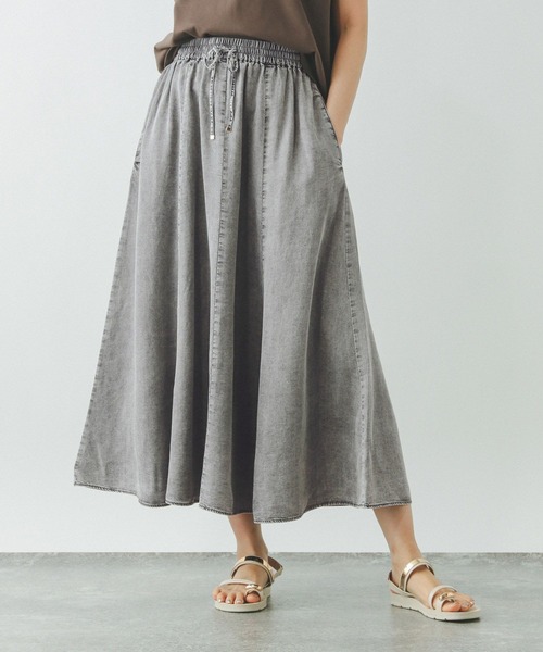 GLOBAL WORK（グローバルワーク）の「エアリーリラックスデニムスカート/495710（デニムスカート・レディース・ライトグレー/ブルー系その他4・SHORT/REGULAR）」の6枚目の写真