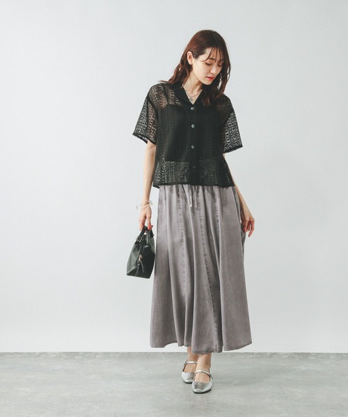 GLOBAL WORK（グローバルワーク）の「エアリーリラックスデニムスカート/495710（デニムスカート・レディース・ライトグレー/ブルー系その他4・SHORT/REGULAR）」の9枚目の写真