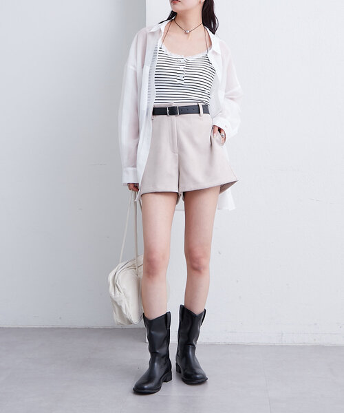 ［美品］エゴイスト　フェイクスウェード　デザインショートパンツ フェイクスウェードショートパンツ[品番：MKSW0041227]｜EVRIS