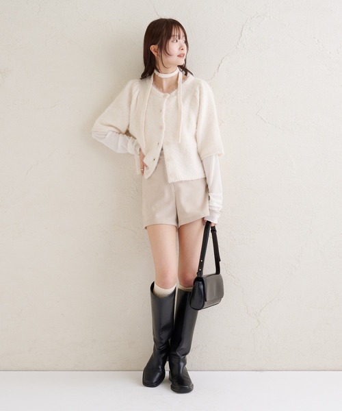 mystic（ミスティック）の「フェイクスウェードショートパンツ（その他パンツ・レディース・アイボリー/ブラウン/キャメル/ブラウン系その他2・2/1）」の8枚目の写真