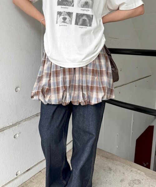 DISCOAT（ディスコート）の「【umm.】チェックバルーンミニスカート（スカート・レディース・ブラウン/キャメル・FREE）」の22枚目の写真