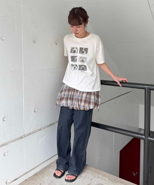 DISCOAT（ディスコート）の「【umm.】チェックバルーンミニスカート（スカート・レディース・ブラウン/キャメル・FREE）」の21枚目の写真