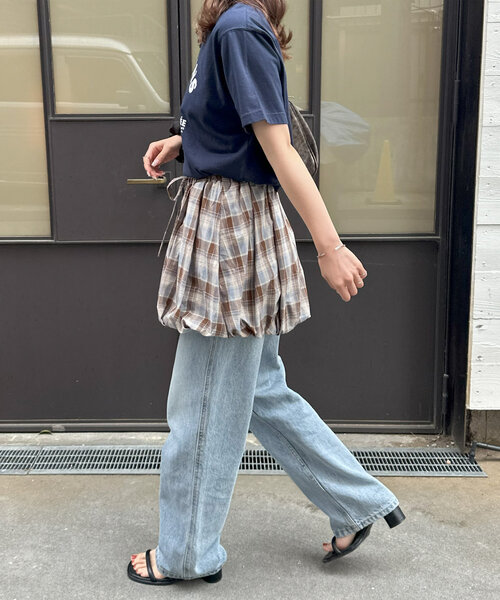 DISCOAT（ディスコート）の「【umm.】チェックバルーンミニスカート（スカート・レディース・ブラウン/キャメル・FREE）」の15枚目の写真