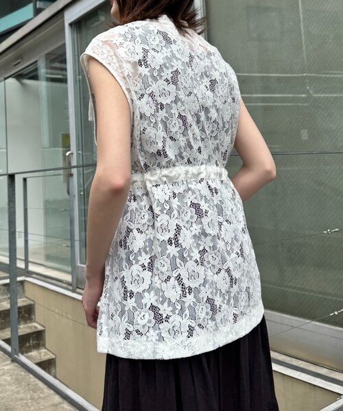 CIAOPANIC TYPY（チャオパニックティピー）の「レースミリタリーベスト（ベスト・レディース・ホワイト/オフホワイト/ブラック・ONE SIZE）」の9枚目の写真