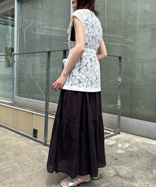 CIAOPANIC TYPY（チャオパニックティピー）の「レースミリタリーベスト（ベスト・レディース・ホワイト/オフホワイト/ブラック・ONE SIZE）」の14枚目の写真