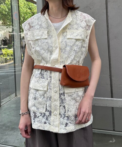 CIAOPANIC TYPY（チャオパニックティピー）の「レースミリタリーベスト（ベスト・レディース・ホワイト/オフホワイト/ブラック・ONE SIZE）」の20枚目の写真