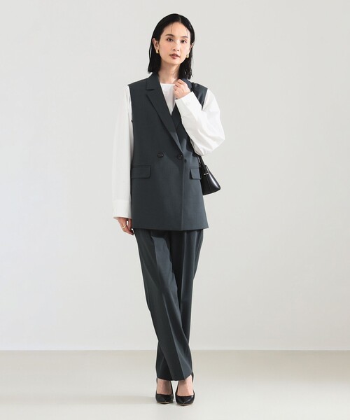 Demi-Luxe BEAMS(デミルクス ビームス)の「【12/4値下げ】トロピカル 2ボタン ジレ(ベスト・レディース・チャコールグレー/ネイビー・36/38)」の20枚目の写真