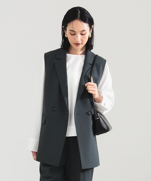 Demi-Luxe BEAMS(デミルクス ビームス)の「【12/4値下げ】トロピカル 2ボタン ジレ(ベスト・レディース・チャコールグレー/ネイビー・36/38)」の22枚目の写真
