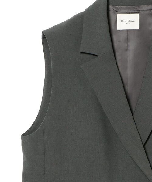 Demi-Luxe BEAMS(デミルクス ビームス)の「【12/4値下げ】トロピカル 2ボタン ジレ(ベスト・レディース・チャコールグレー/ネイビー・36/38)」の9枚目の写真