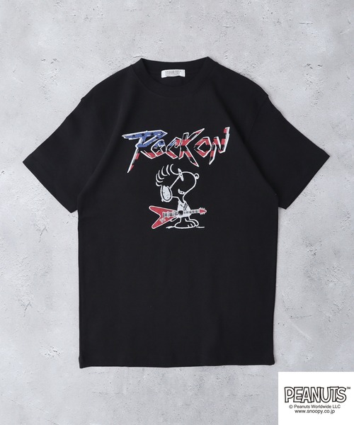 PEANUTS(ピーナッツ)の「PEANUTS プリントTシャツ(Tシャツ/カットソー・メンズ・ブラック/ホワイト系/ブラック系/ホワイト/ブラック系1・S/M/L)」の9枚目の写真