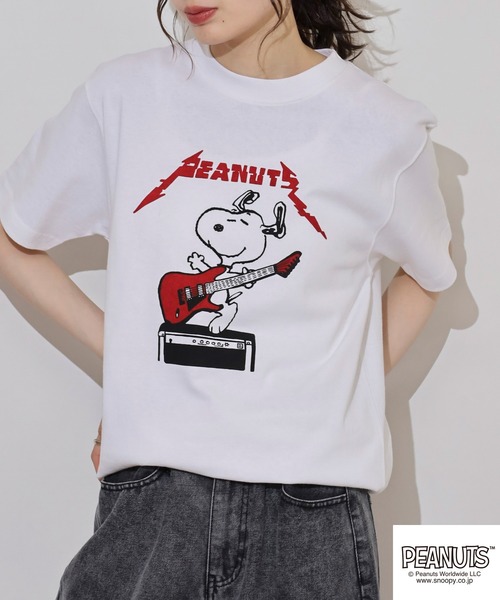 PEANUTS(ピーナッツ)の「PEANUTS プリントTシャツ(Tシャツ/カットソー・メンズ・ブラック/ホワイト系/ブラック系/ホワイト/ブラック系1・S/M/L)」の18枚目の写真