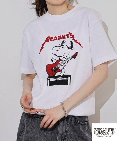 PEANUTS(ピーナッツ)の「PEANUTS プリントTシャツ(Tシャツ/カットソー・メンズ・ブラック/ホワイト系/ブラック系/ホワイト/ブラック系1・S/M/L)」の19枚目の写真