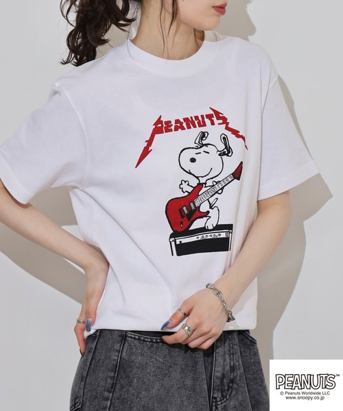 ドーナツ・ピーナツ 単独ツアー豆丸 Tシャツ セール】PEANUTS プリントTシャツ（Tシャツ/カットソー