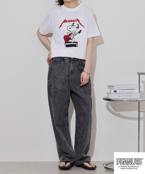 PEANUTS(ピーナッツ)の「PEANUTS プリントTシャツ(Tシャツ/カットソー・メンズ・ブラック/ホワイト系/ブラック系/ホワイト/ブラック系1・S/M/L)」の21枚目の写真