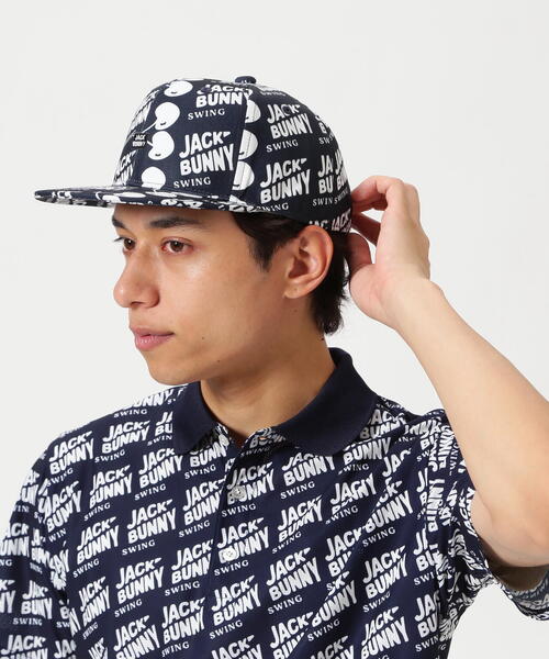 Jack Bunny!!(ジャックバニー)の「【Jack Bunny!!】プリントフラットブリムキャップ (UNISEX)(キャップ・レディース・ホワイト/ネイビー・FREE)」の6枚目の写真