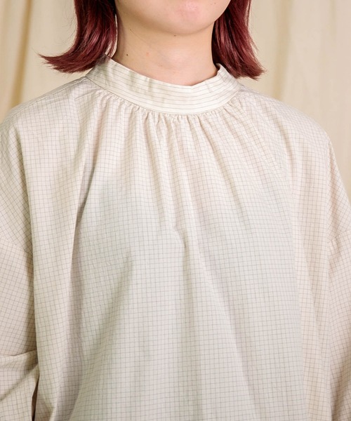 prit（プリット）の「[prit] 強撚グラフチェック ハイネッククレリックプルオーバー（シャツ/ブラウス・レディース・ブラック/アイボリー・FREE）」の17枚目の写真