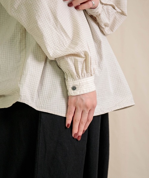 prit（プリット）の「[prit] 強撚グラフチェック ハイネッククレリックプルオーバー（シャツ/ブラウス・レディース・ブラック/アイボリー・FREE）」の18枚目の写真