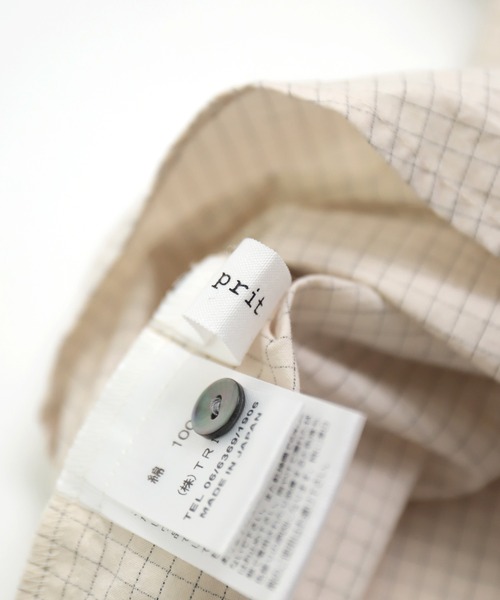 prit（プリット）の「[prit] 強撚グラフチェック ハイネッククレリックプルオーバー（シャツ/ブラウス・レディース・ブラック/アイボリー・FREE）」の22枚目の写真