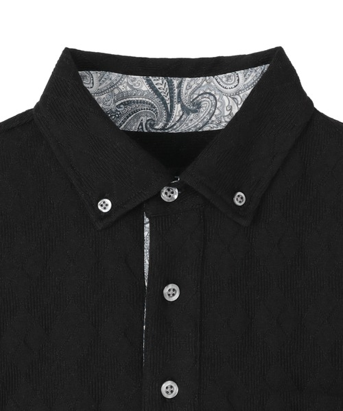 TOKYO SHIRTS（トウキョウシャツ）の「デザイン 半袖ポロシャツ ボタンダウン（ポロシャツ・メンズ・ブラック・LL/M/L/XL/S）」の3枚目の写真