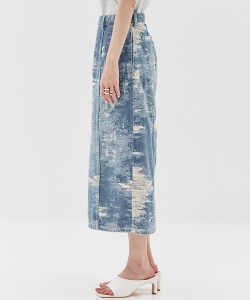 TAAKK（ターク）の「【TAAKK/ターク】DENIM SKIRT/デニムスカート/タイトスカート（デニムスカート・レディース・グレー/ダークインディゴブルー・2/1）」の6枚目の写真