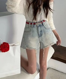 切りっぱなし」に該当するデニムパンツ（ブルー・ネイビー/青色
