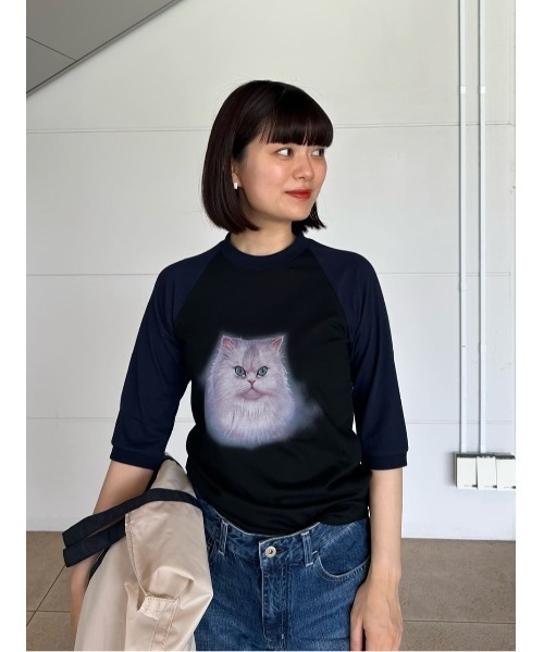 ESTNATION(エストネーション)の「J.B.ATTIRE / CAT Tシャツ《ESTNATION EXCLUSIVE》(Tシャツ/カットソー・レディース・ブラック・FREE)」の2枚目の写真