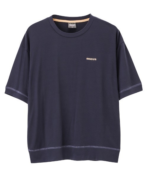 DISCUS(ディスカス)の「DISCUS Wフェイス ストレッチワイドシルエットTシャツ(Tシャツ/カットソー・レディース・ネイビー/パープル/オレンジ/チャコールグレー・M/L)」の7枚目の写真