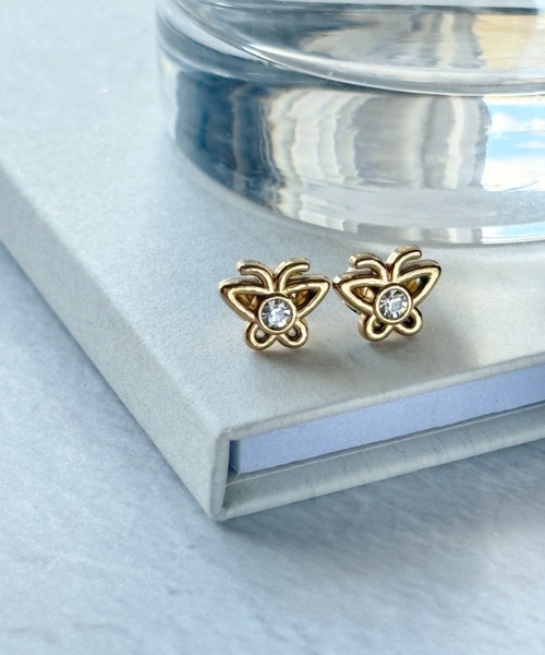 ciite' surgical stainless(シーテサージカルステンレス)の「【 金属アレルギー対応 】ミニビジューバタフライピアス サージカルステンレス(両耳用)(ピアス(両耳用)・レディース・ゴールド/シルバー・FREE)」の13枚目の写真