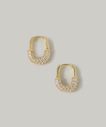 CZオーバルワンタッチピアス