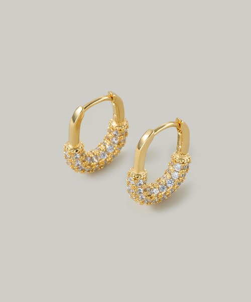 Jolie Toujours（ジョリトゥジュール）の「ＣＺオーバルワンタッチピアス（ピアス（両耳用）・レディース・シルバー/ゴールド・FREE）」の3枚目の写真