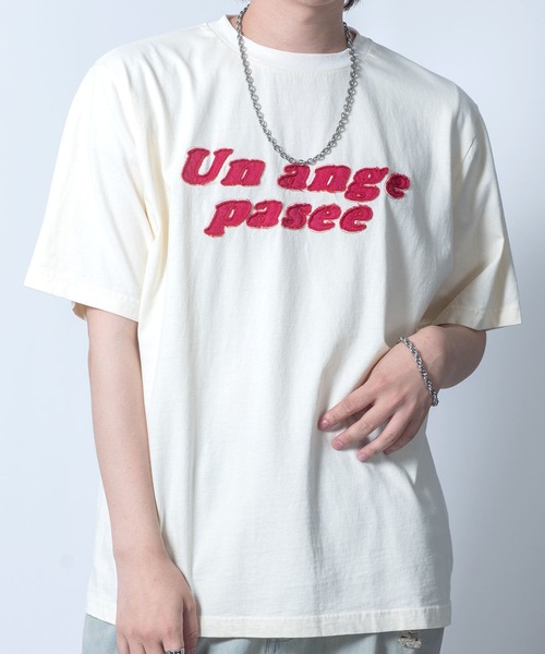 セール】Chemical wash apply a logo T-shirt/ケミカルウォッシュ ロゴ