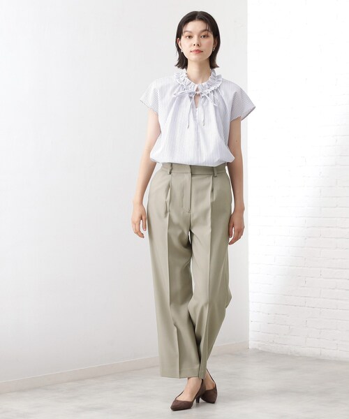 THE SHOP TK (ザ ショップ ティーケー )の「ストレートワイドパンツ【セットアップ可/洗える】(その他パンツ・レディース・スミクロ/ナチュラル・12/13)」の16枚目の写真