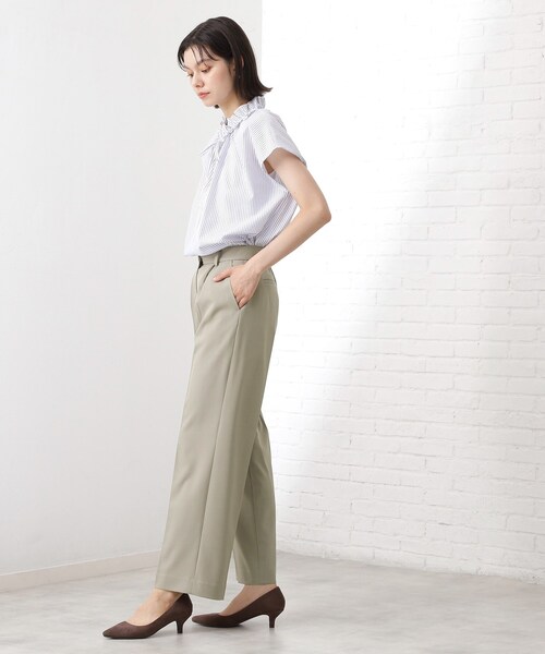 THE SHOP TK (ザ ショップ ティーケー )の「ストレートワイドパンツ【セットアップ可/洗える】(その他パンツ・レディース・スミクロ/ナチュラル・12/13)」の15枚目の写真