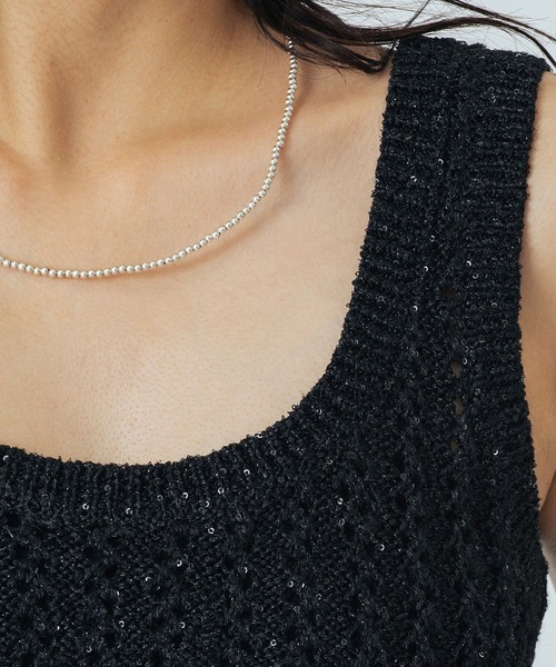 ROSE BUD（ローズバッド）の「(CREOLME)LAME KNIT BUSTIER（その他トップス・レディース・ブラック/ベージュ・ONE SIZE）」の8枚目の写真