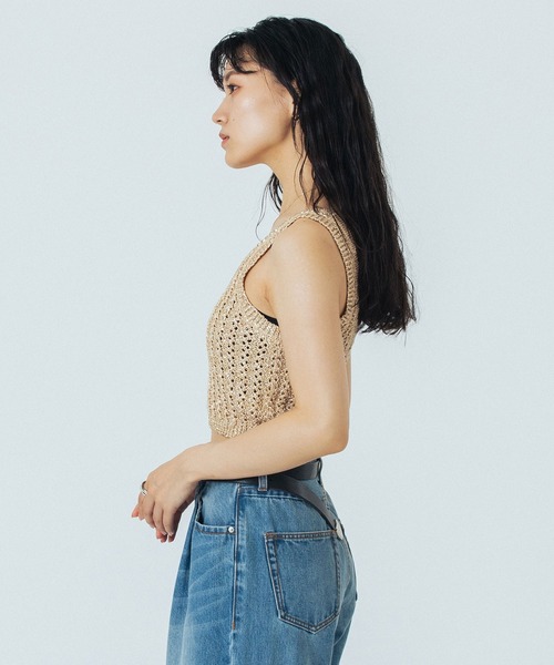 ROSE BUD（ローズバッド）の「(CREOLME)LAME KNIT BUSTIER（その他トップス・レディース・ブラック/ベージュ・ONE SIZE）」の11枚目の写真