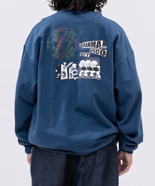 JOHN'S CLOSET(ジョンズクローゼット)の「【a】〔GRANMA/グランマ〕裏起毛 リフレクタープリント クルーネックスウェット(スウェット・メンズ・アッシュグレー/ネイビー/ブラック/ホワイト・MEDIUM/LARGE)」の4枚目の写真