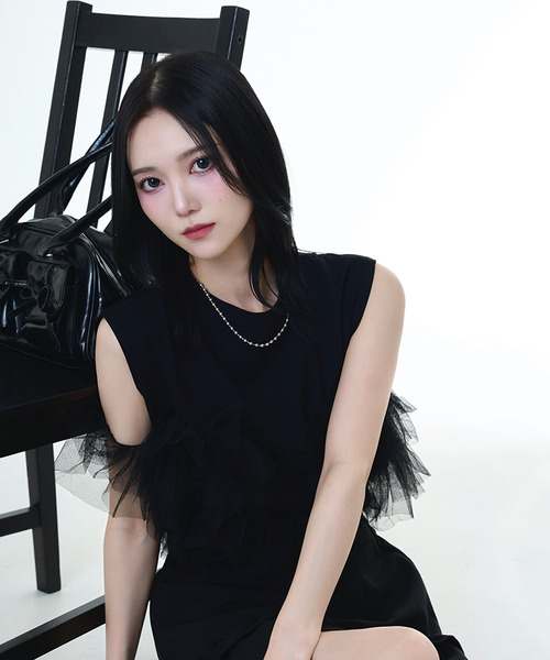 DAESE TOKYO(デセトウキョウ)の「『DAESE TOKYO/デセトウキョウ』天竺チュールドッキングPO(Tシャツ/カットソー・レディース・オフホワイト/杢グレー/ブラック・FREE)」の10枚目の写真