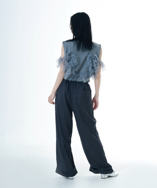 DAESE TOKYO(デセトウキョウ)の「『DAESE TOKYO/デセトウキョウ』天竺チュールドッキングPO(Tシャツ/カットソー・レディース・オフホワイト/杢グレー/ブラック・FREE)」の21枚目の写真