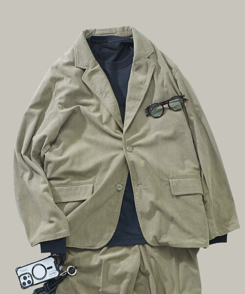 FREAK'S STORE（フリークスストア）の「限定展開 Relax Fit リラックスフィット コーデュロイ セットアップ / テーラードジャケット / ワイドパンツ（テーラードジャケット・メンズ・ベージュ/ブラウン/オリーブ/チャコールグレー/ブラック・SMALL/MEDIUM/LARGE）」の11枚目の写真