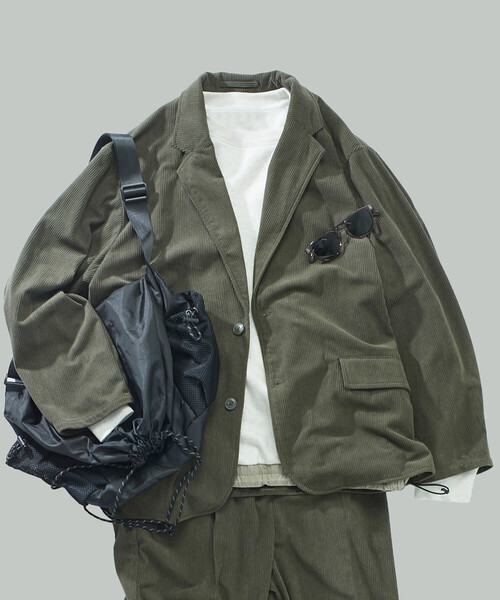 FREAK'S STORE（フリークスストア）の「限定展開 Relax Fit リラックスフィット コーデュロイ セットアップ / テーラードジャケット / ワイドパンツ（テーラードジャケット・メンズ・ベージュ/ブラウン/オリーブ/チャコールグレー/ブラック・SMALL/MEDIUM/LARGE）」の16枚目の写真