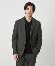 【大きいサイズ】 グリーンレーベルリラクシング ショールカラー ジャケット 46 グリーンレーベルリラクシング 麻混ノーカラージャケット 46