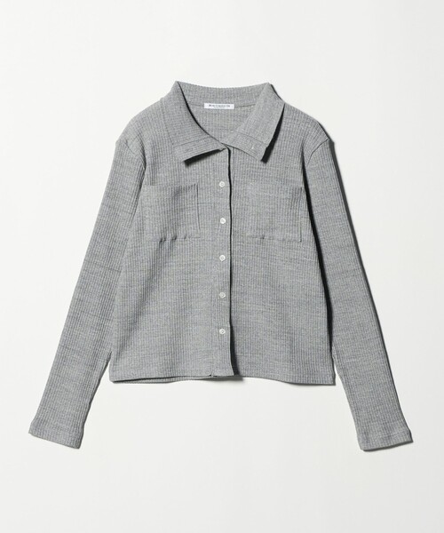 セール】コットン リブハイネックカーディガン ウォッシャブル