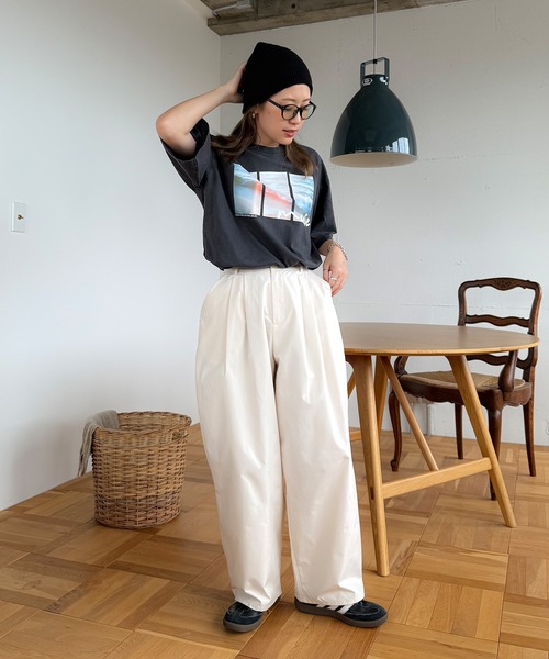 PICHI(ピイチ)の「タックボリュームパンツ(その他パンツ・レディース・ブラック/アイボリー・REGULAR/LONG)」の4枚目の写真