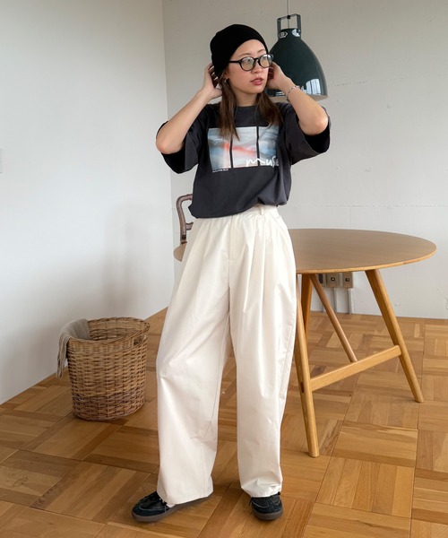 PICHI(ピイチ)の「タックボリュームパンツ(その他パンツ・レディース・ブラック/アイボリー・REGULAR/LONG)」の7枚目の写真