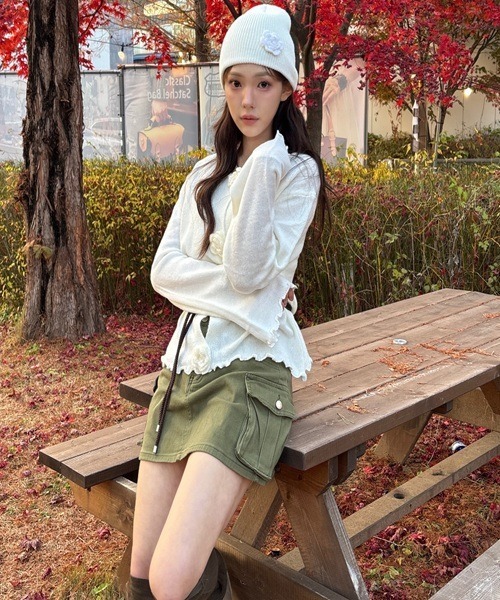 Vini（ヴィニ）の「【Vini】カーゴ ミニスカート（スカート・レディース・カーキ/グレー・SMALL/MEDIUM/LARGE）」の6枚目の写真