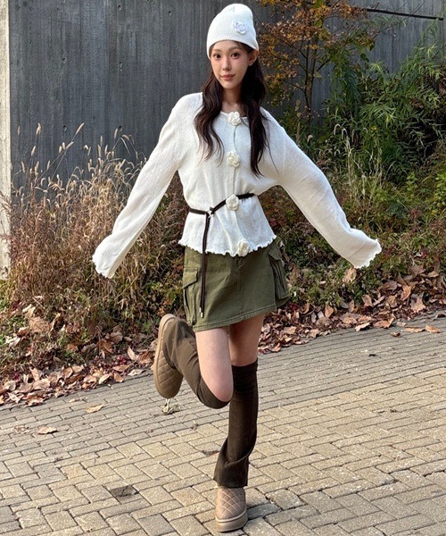 Vini（ヴィニ）の「【Vini】カーゴ ミニスカート（スカート・レディース・カーキ/グレー・SMALL/MEDIUM/LARGE）」の8枚目の写真