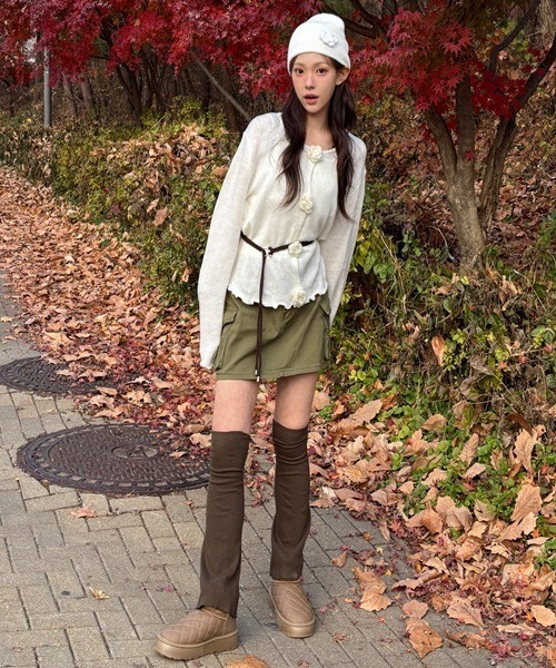 Vini（ヴィニ）の「【Vini】カーゴ ミニスカート（スカート・レディース・カーキ/グレー・SMALL/MEDIUM/LARGE）」の9枚目の写真