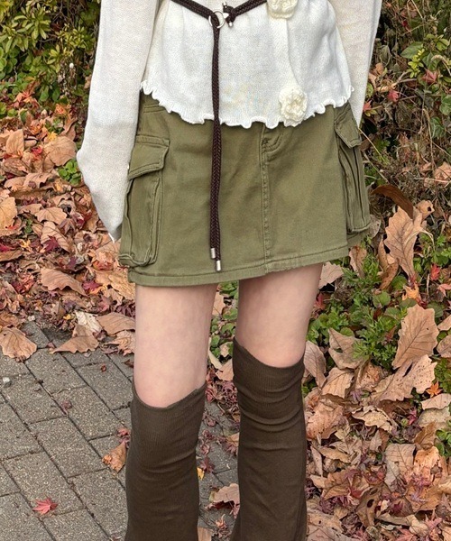 Vini（ヴィニ）の「【Vini】カーゴ ミニスカート（スカート・レディース・カーキ/グレー・SMALL/MEDIUM/LARGE）」の18枚目の写真