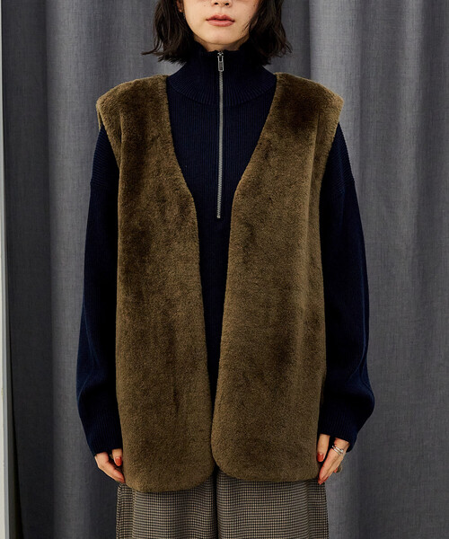 fr2golf ファーベスト FREAK'S STORE｜ペプラムシルエット フェイクファーベスト 25AW